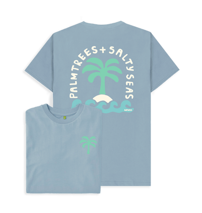 Stone Blue Printed T-shirt Front