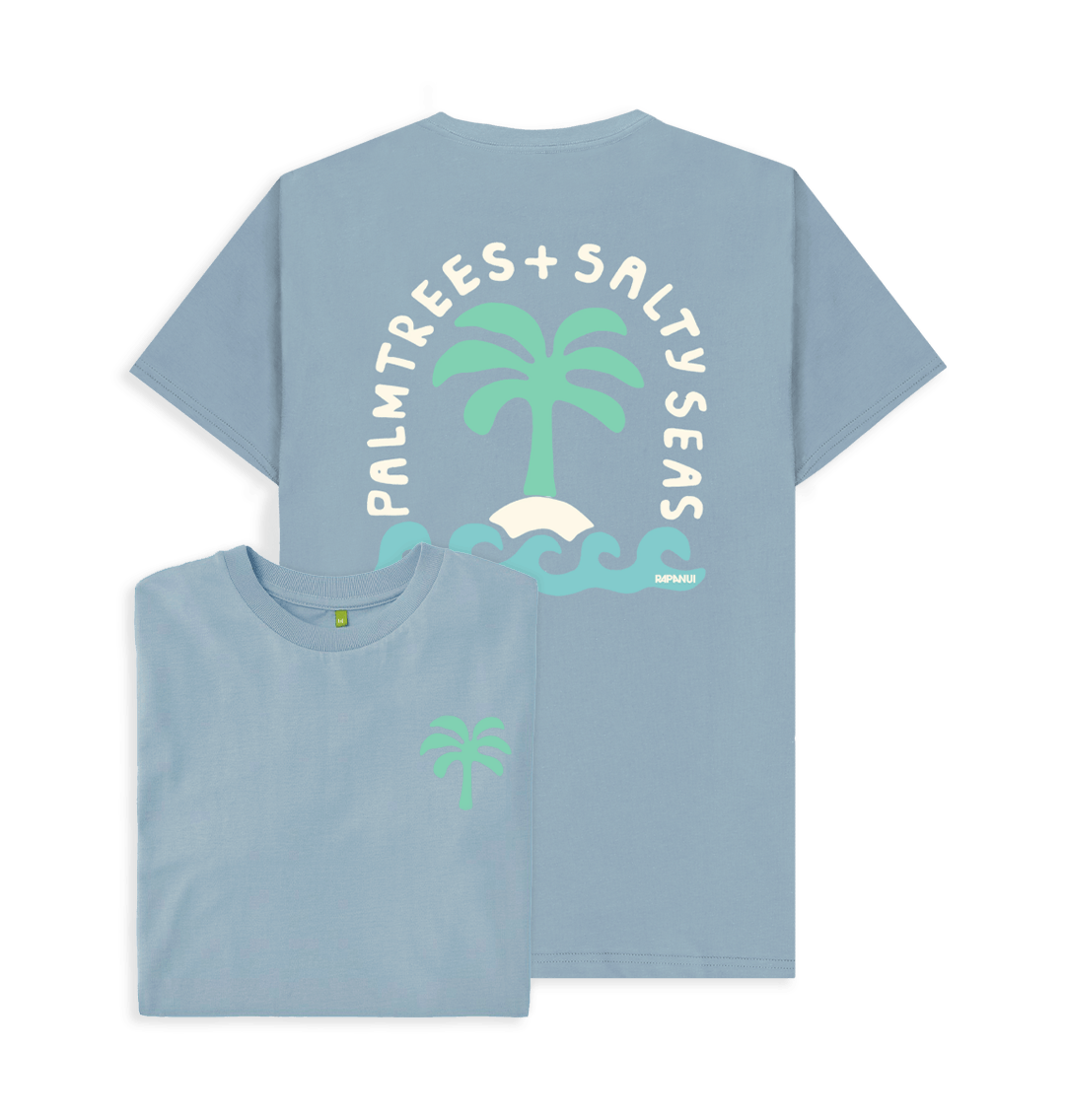 Stone Blue Printed T-shirt Front