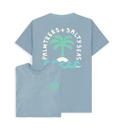 Stone Blue Printed T-shirt Front
