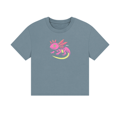 Stone Blue Printed T-shirt Front