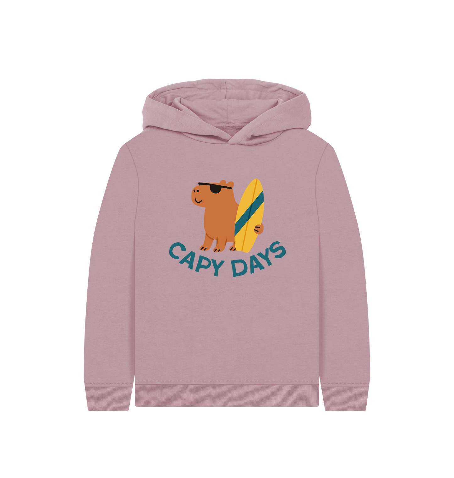Mauve Printed Kids Hoodie Front