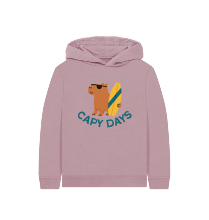 Mauve Printed Kids Hoodie Front
