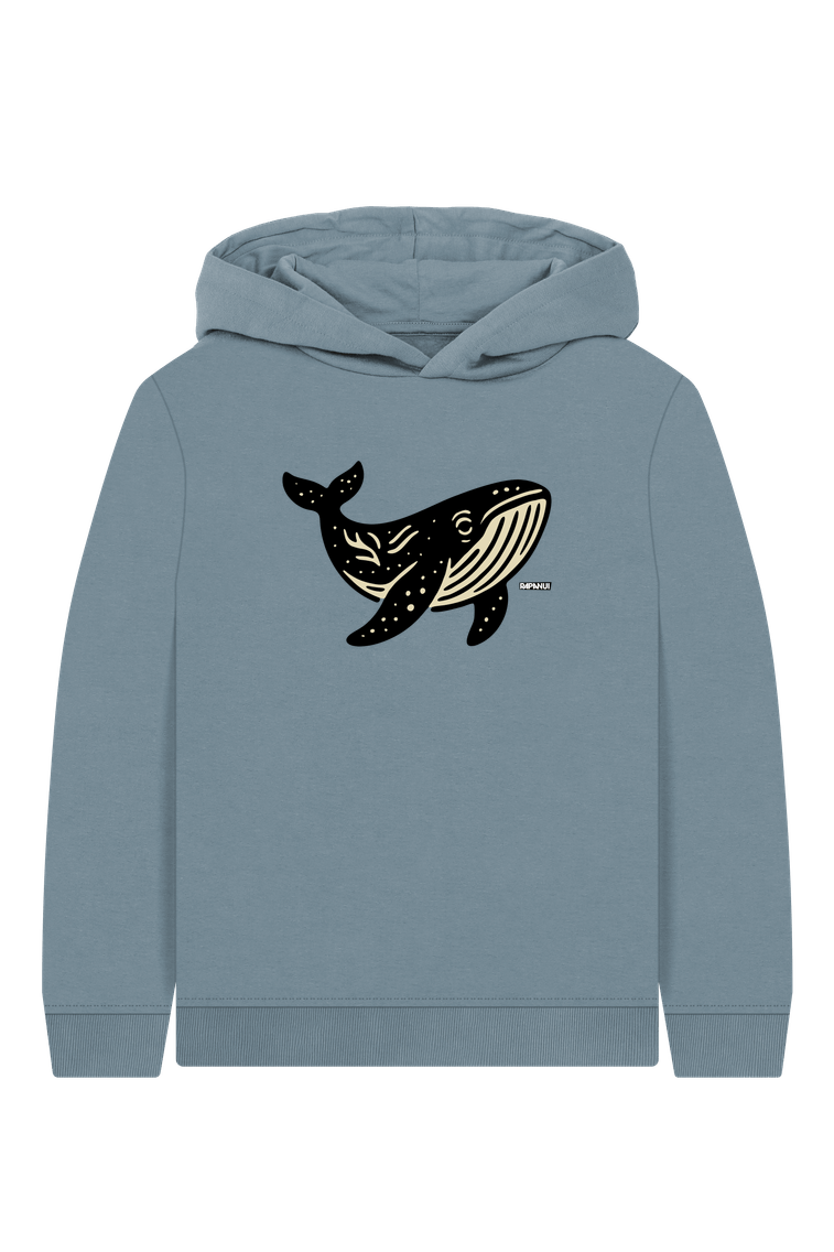 Stone Blue Printed Kids Hoodie