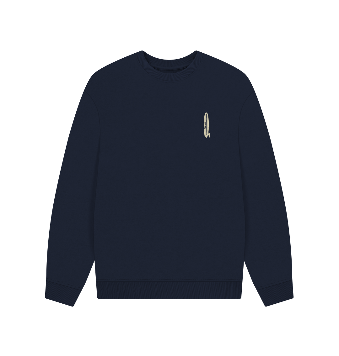 Navy Blue Printed Sweater Front