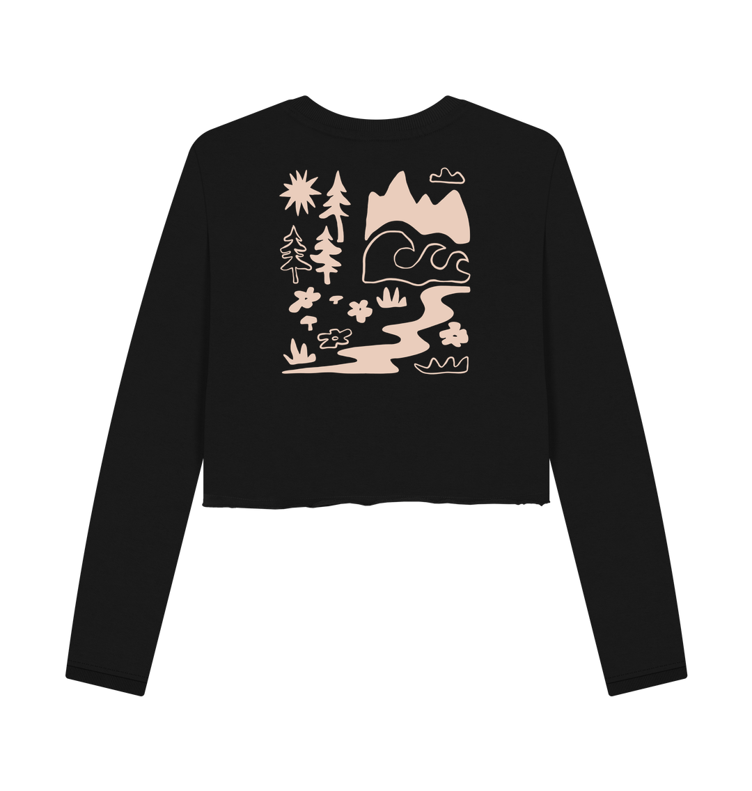 Black Printed Boxy Jumpers Back