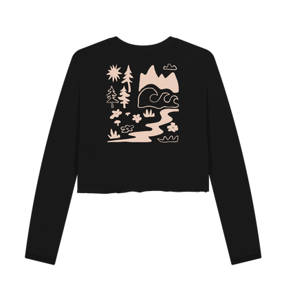 Black Printed Boxy Jumpers Back