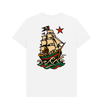 White Printed T-shirt Back