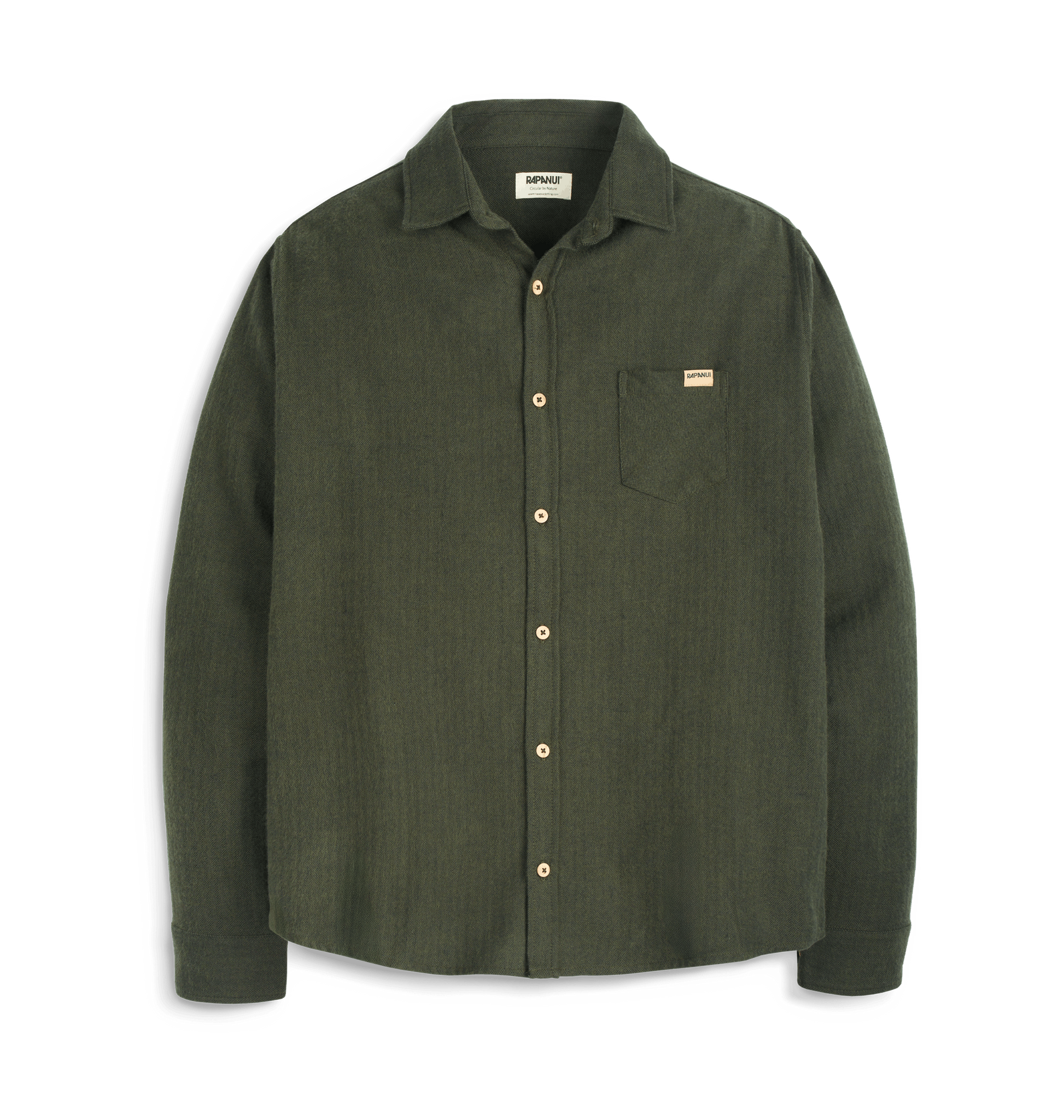 Green Herringbone Shirts & Tops Front
