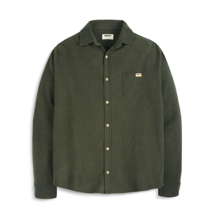 Green Herringbone Shirts & Tops Front