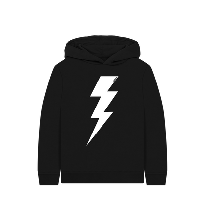Black Printed Kids Hoodie Front