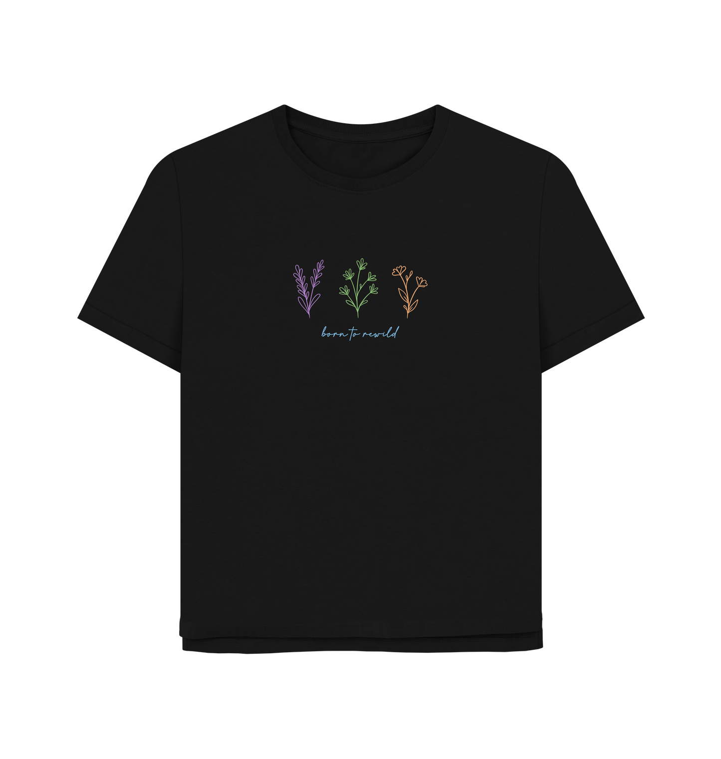 Black Printed T-shirt Front