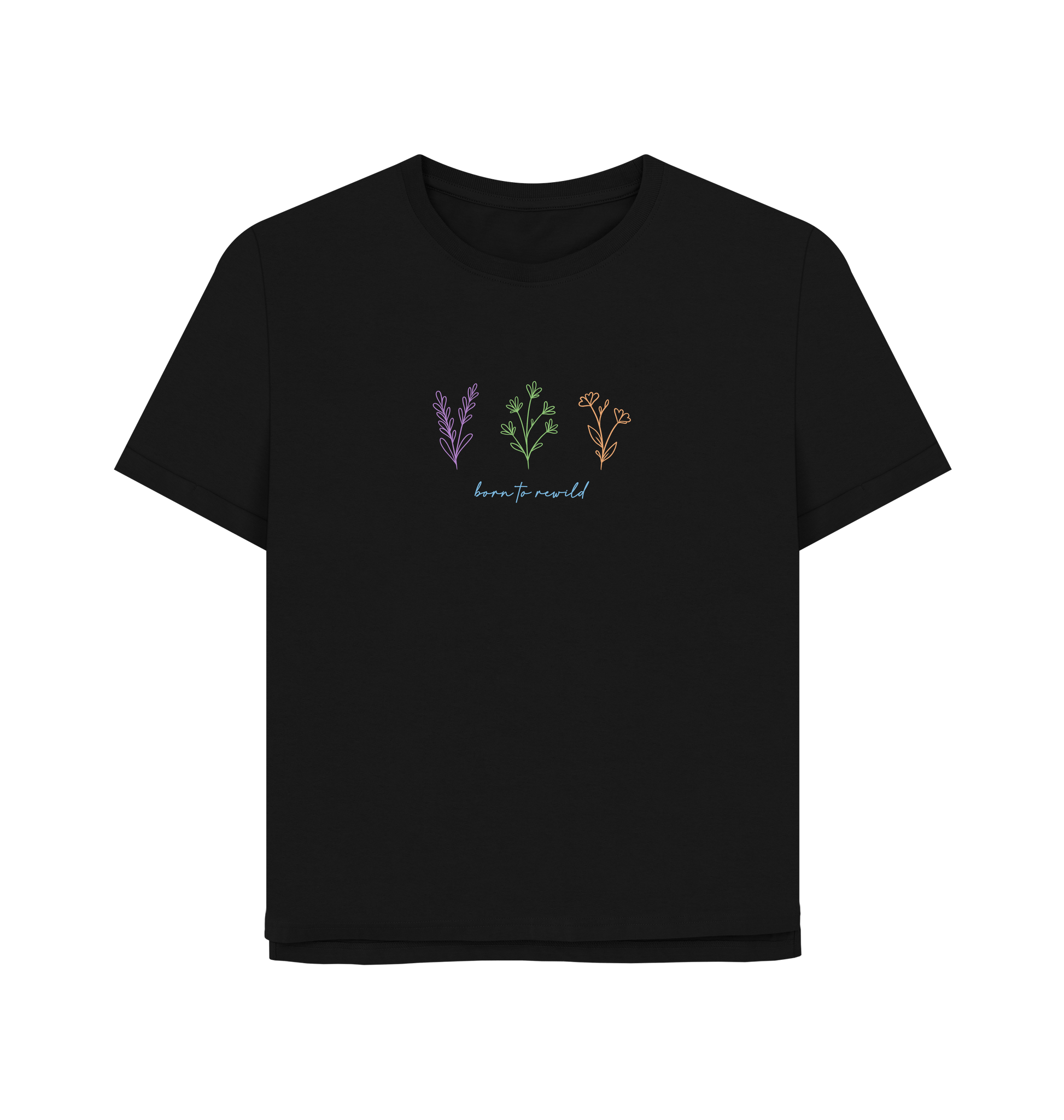 Black Printed T-shirt Front