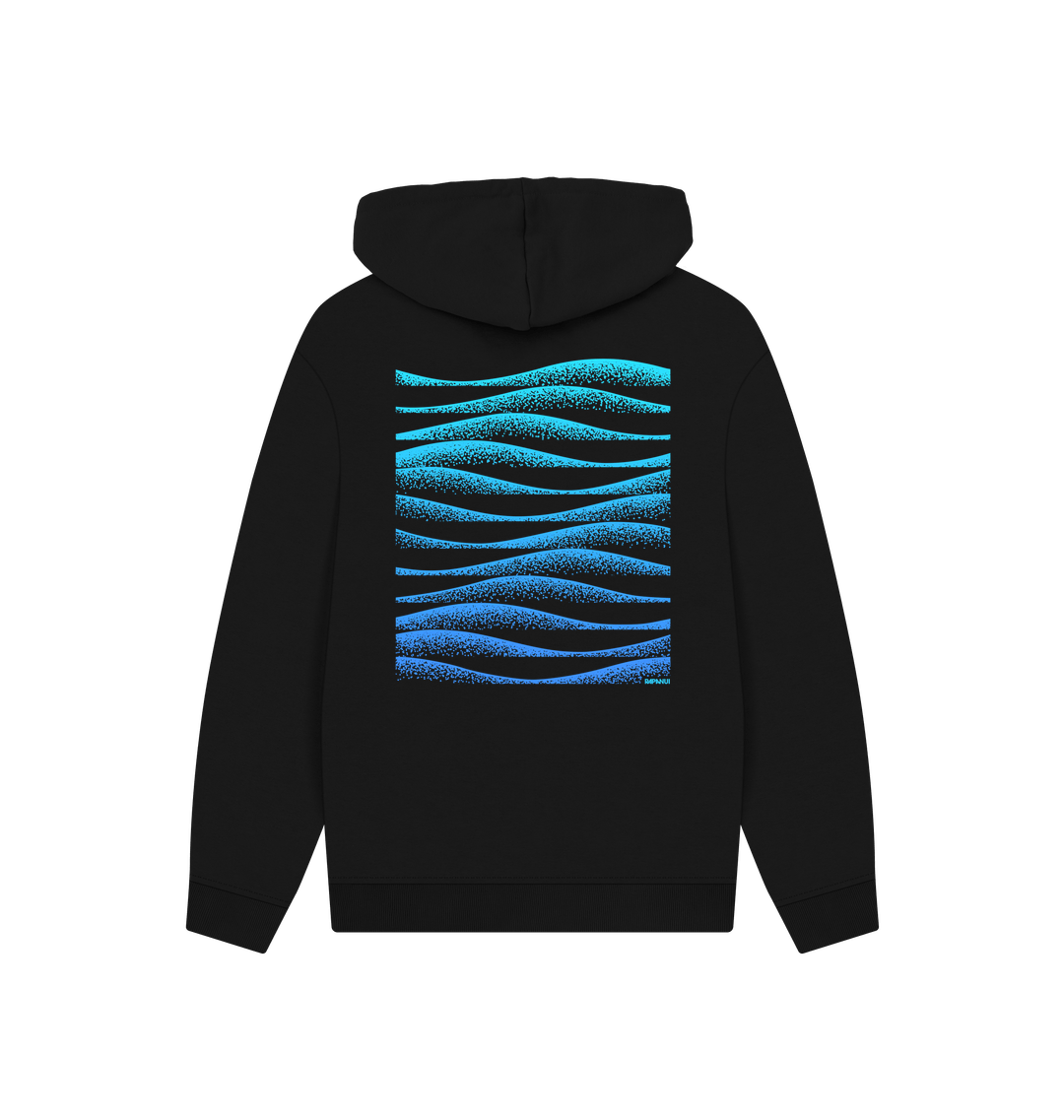 Black Printed Hoody Back