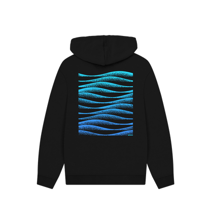 Black Printed Hoody Back