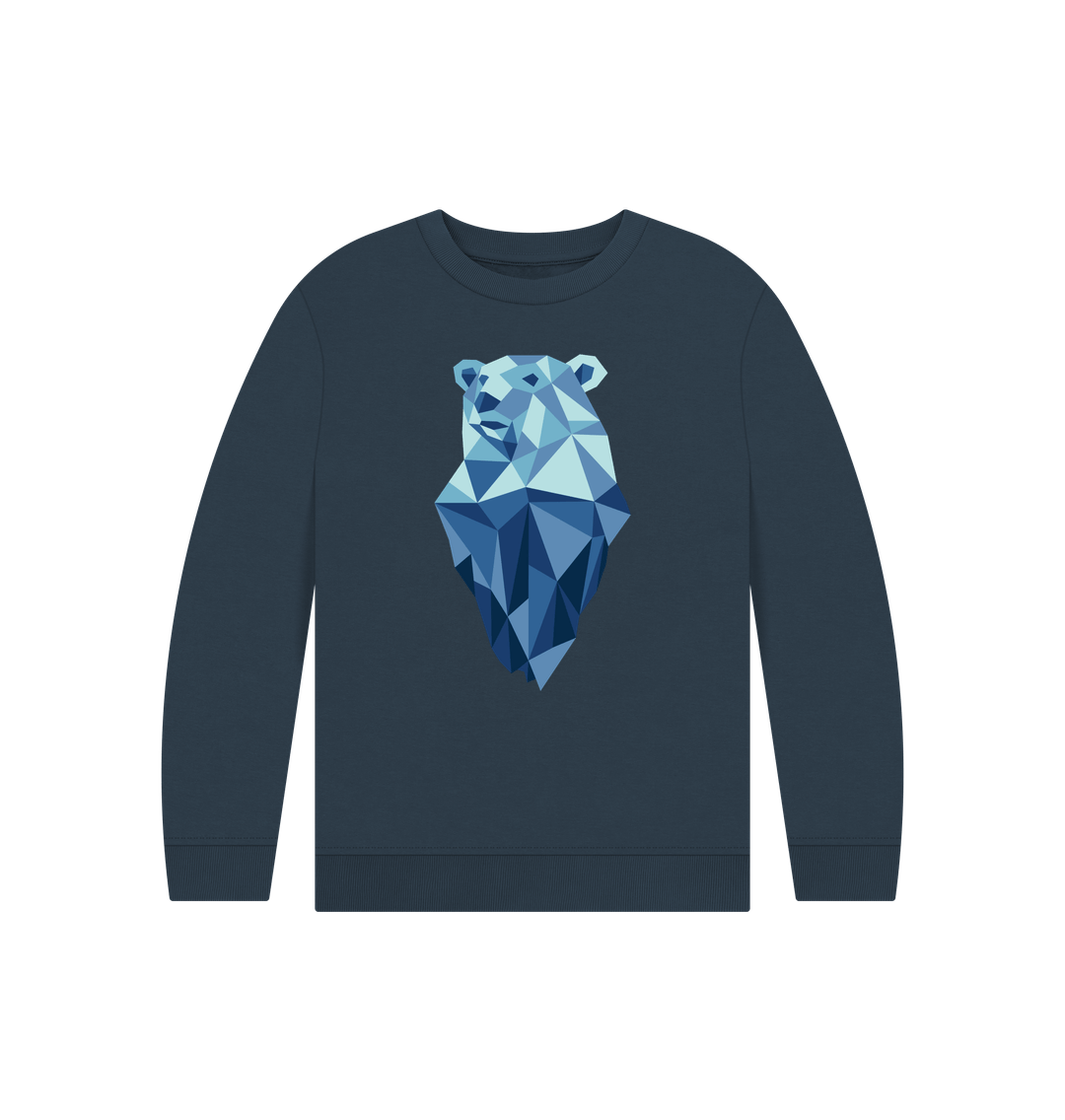 Navy Blue Printed Kids Jumper Front