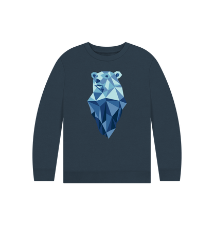 Navy Blue Printed Kids Jumper Front