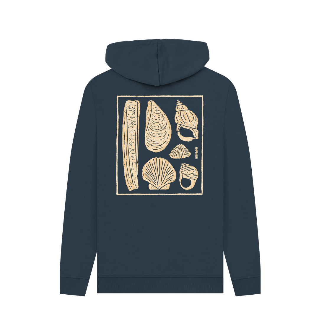 Navy Printed Hoody Back