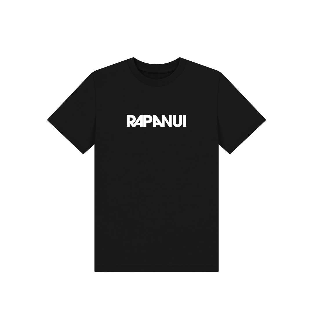 Black Printed Kids T-Shirt Front