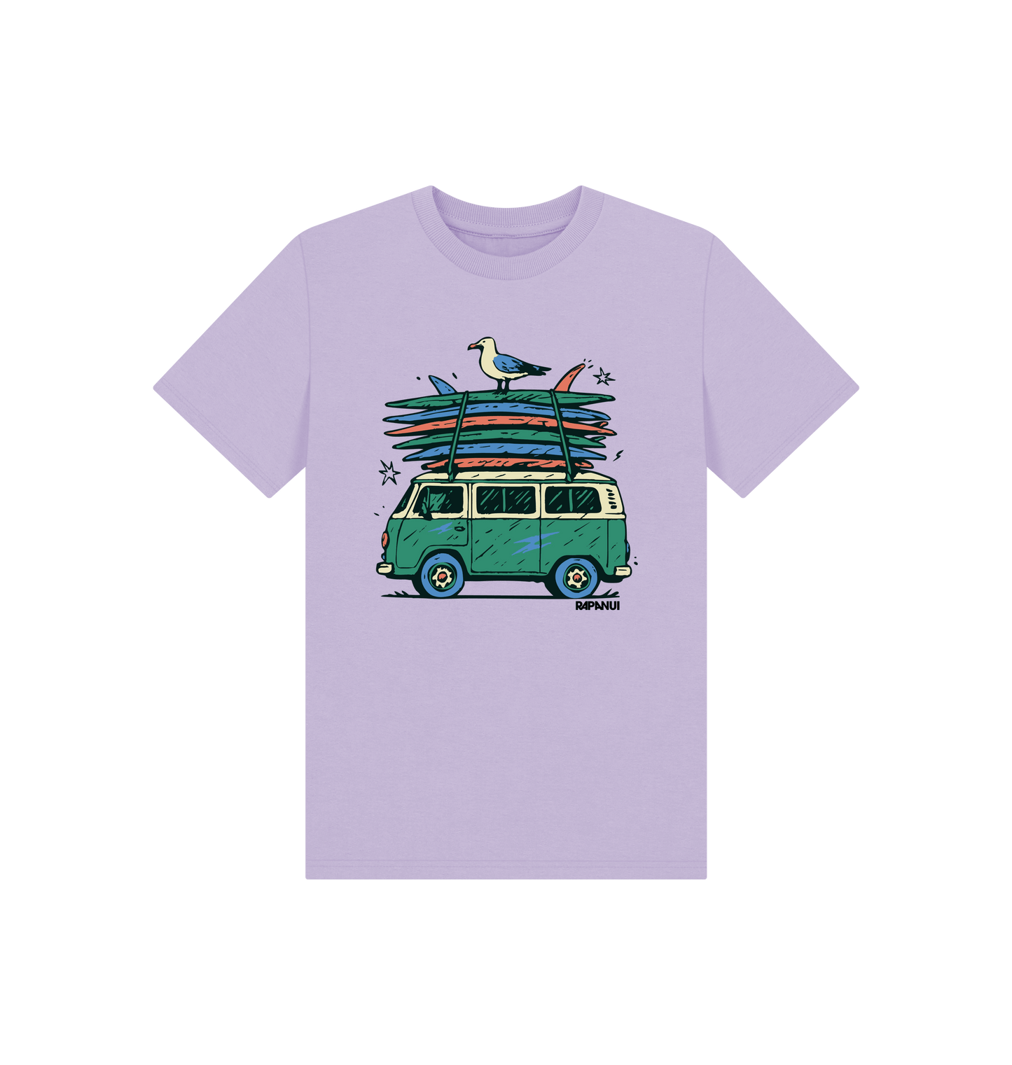 Soft Lilac Printed Kids T-Shirt Front