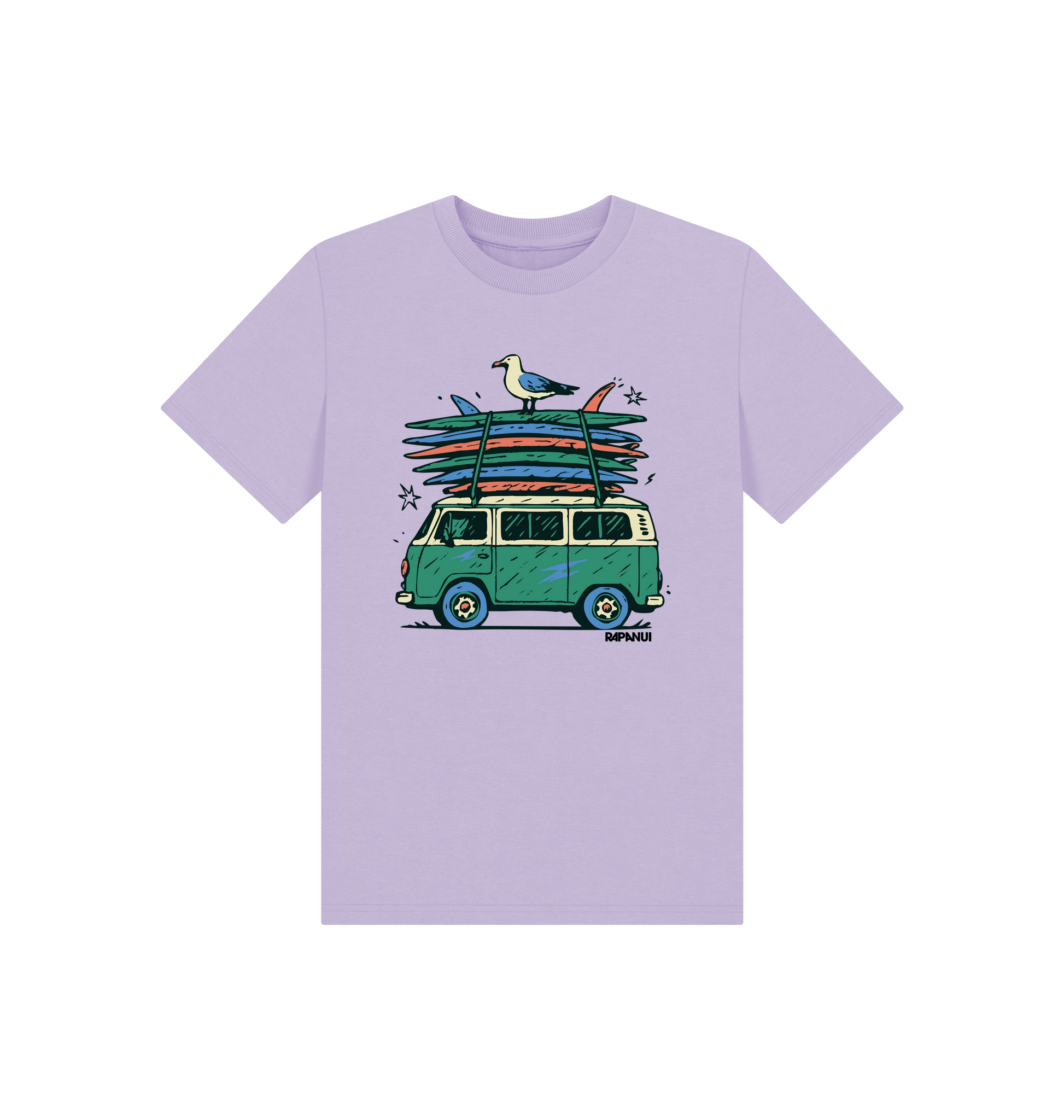 Soft Lilac Printed Kids T-Shirt Front