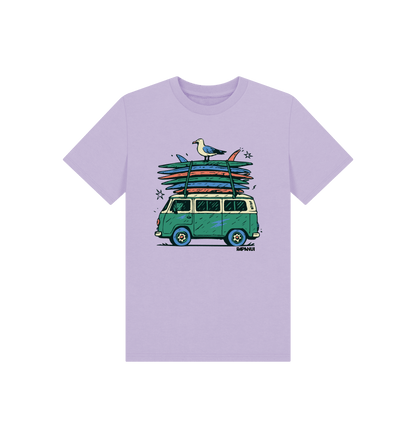 Soft Lilac Printed Kids T-Shirt Front