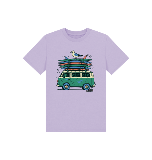 Soft Lilac Printed Kids T-Shirt Front