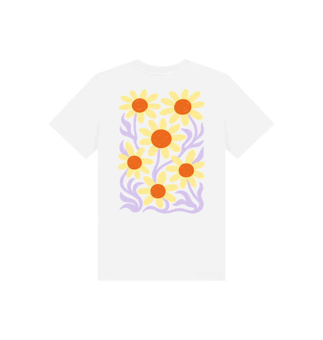 White Printed Kids T-Shirt Back