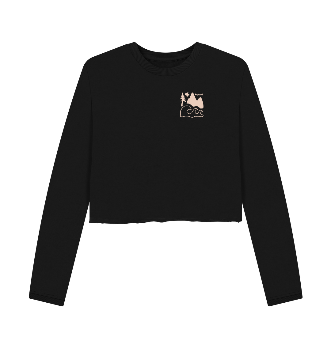 Black Printed Boxy Jumpers Front