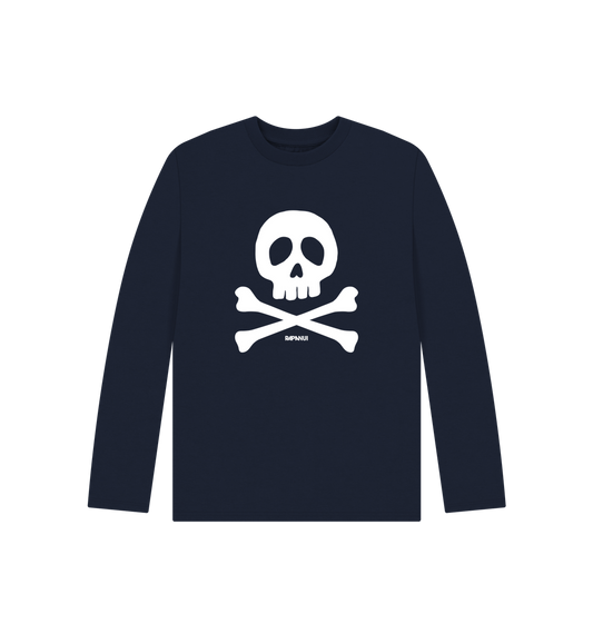 Navy Blue Printed Kids T-Shirt Front