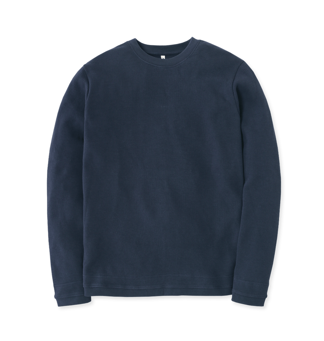 Navy Blue Waffle Jumper Front