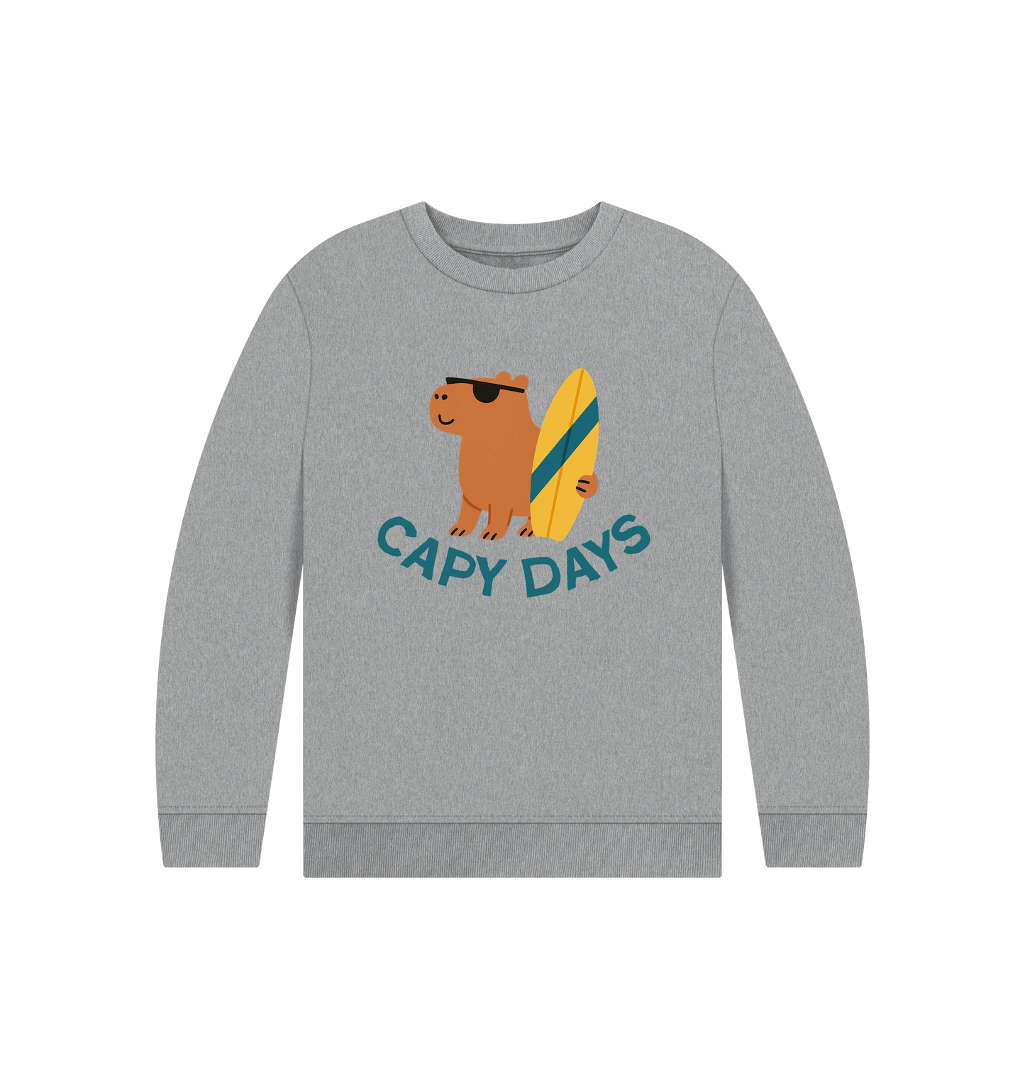 Athletic Grey Printed Kids Jumper Front