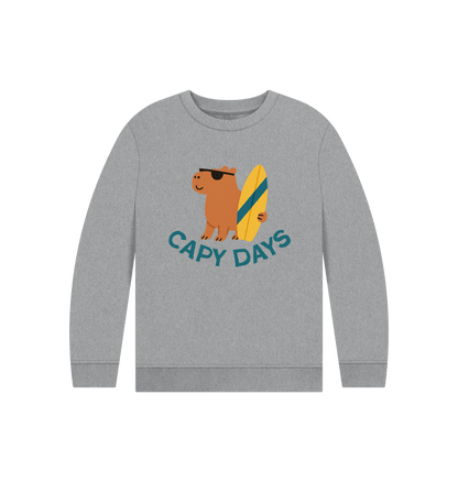 Athletic Grey Printed Kids Jumper Front