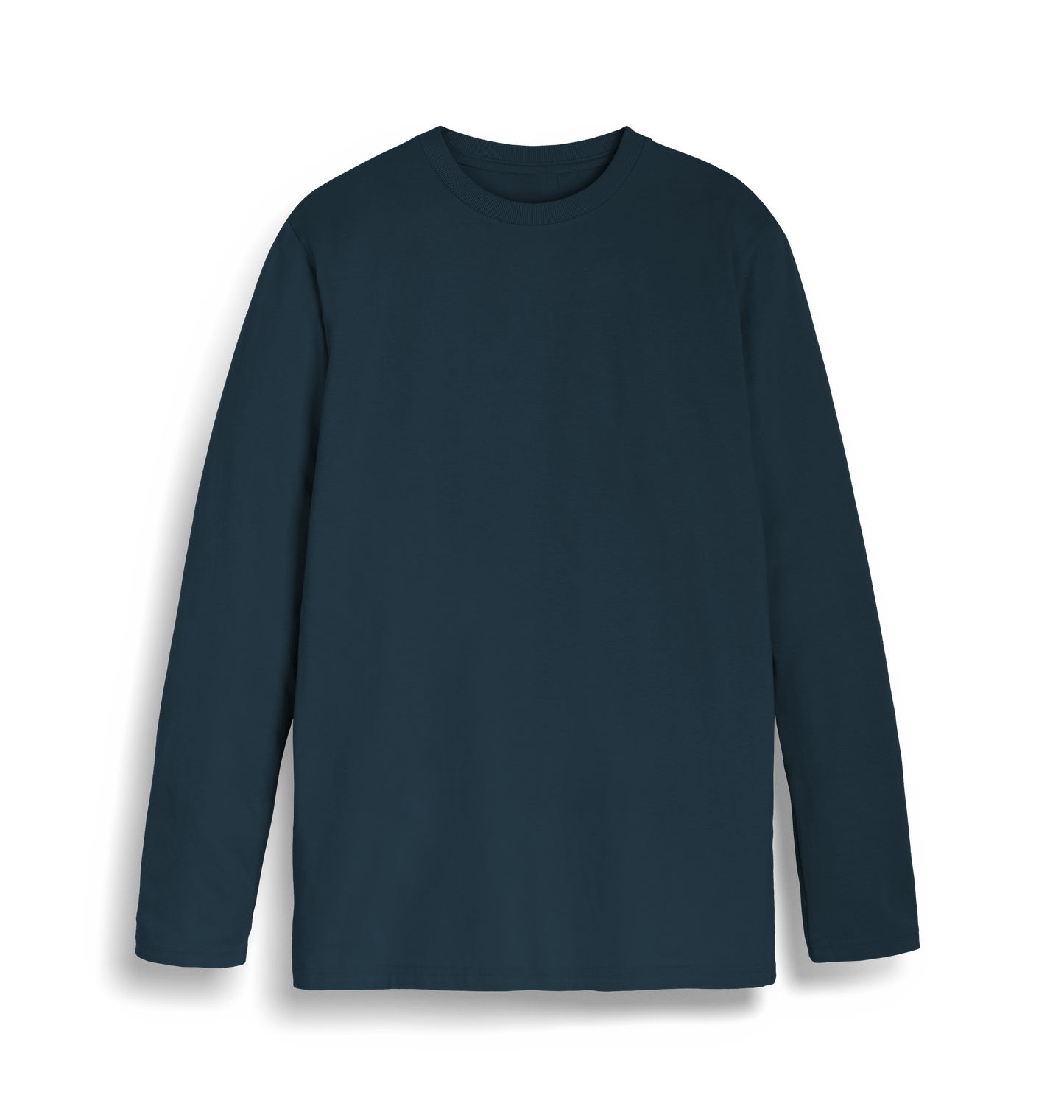 Denim Blue Printed Long Sleeve T Shirt Front