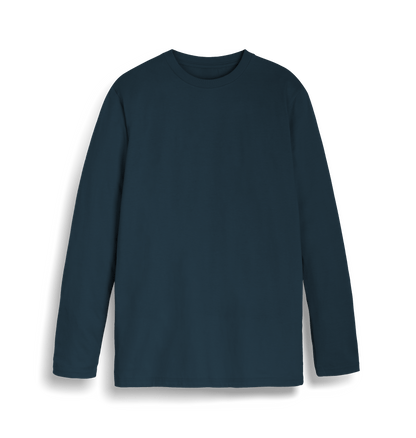 Denim Blue Printed Long Sleeve T Shirt Front