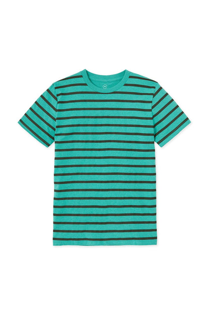 Seagrass Green Stripes Printed T-shirt