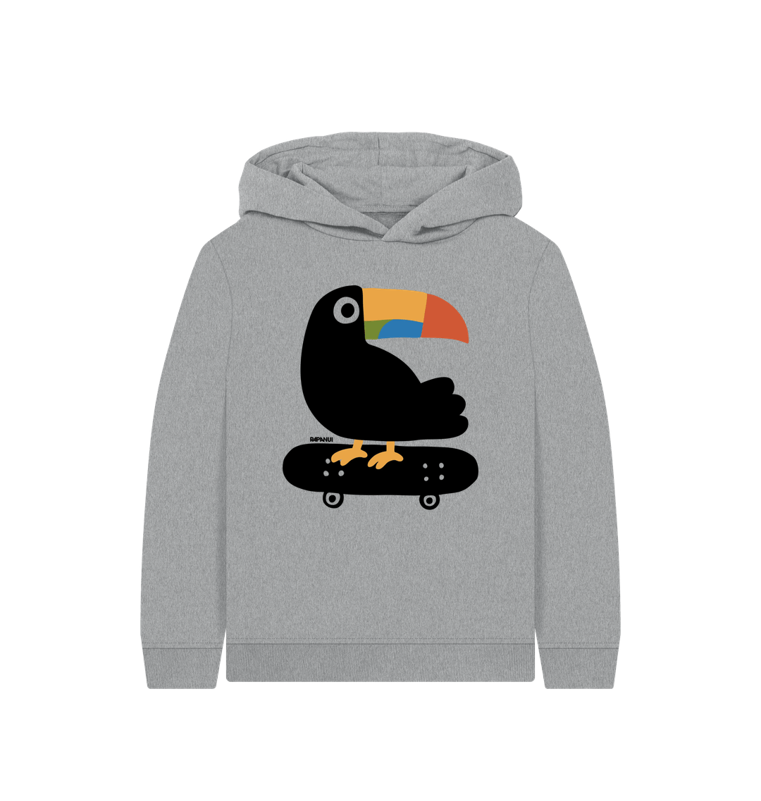 Athletic Grey Printed Kids Hoodie Front