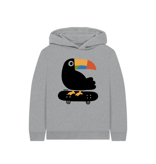 Athletic Grey Printed Kids Hoodie Front