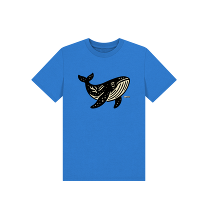 Bright Blue Printed Kids T-Shirt Front