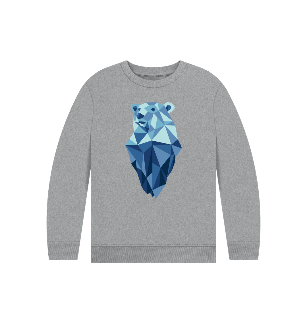 Athletic Grey Printed Kids Jumper Front