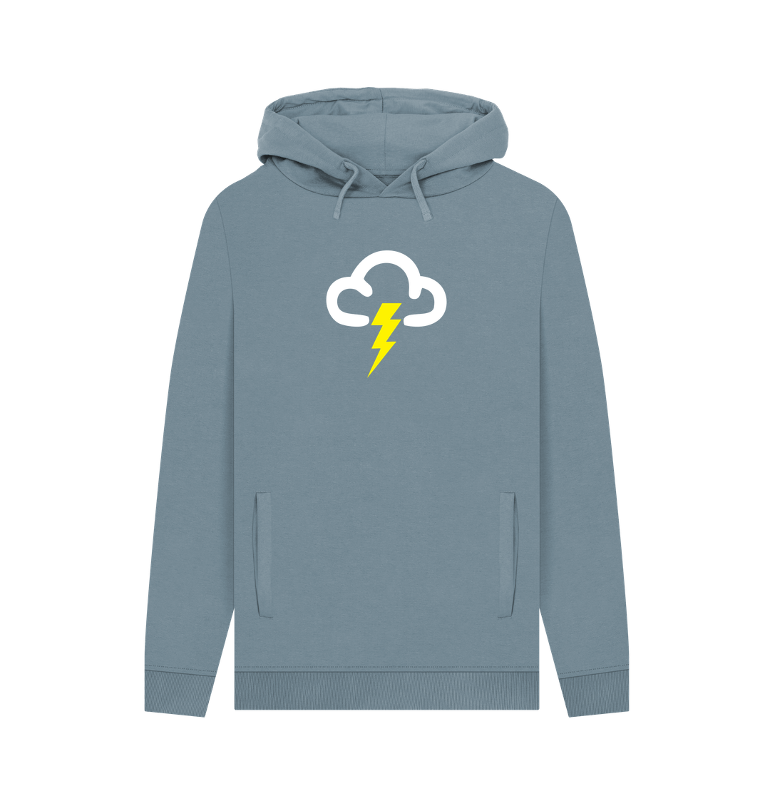 Stone Blue Printed Hoody Front