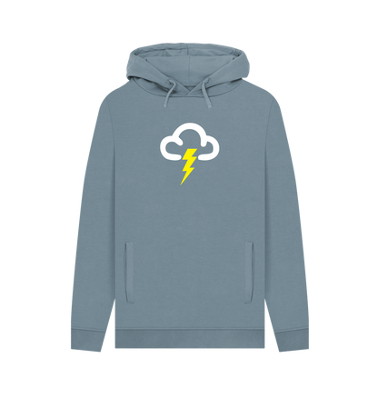 Stone Blue Printed Hoody Front