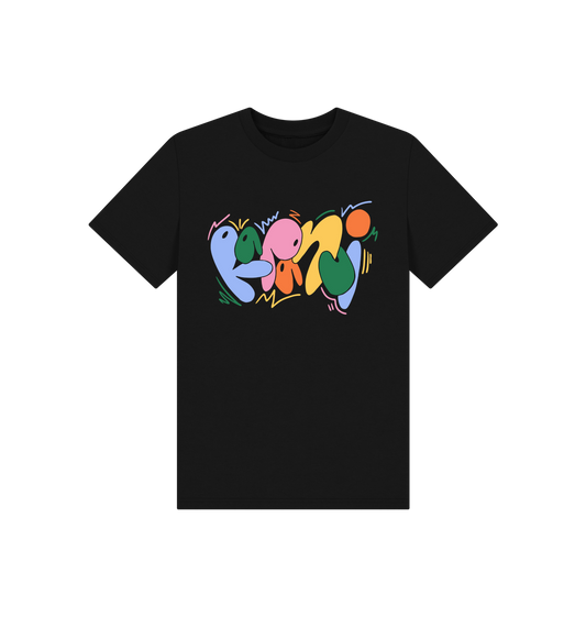 Black Printed Kids T-Shirt