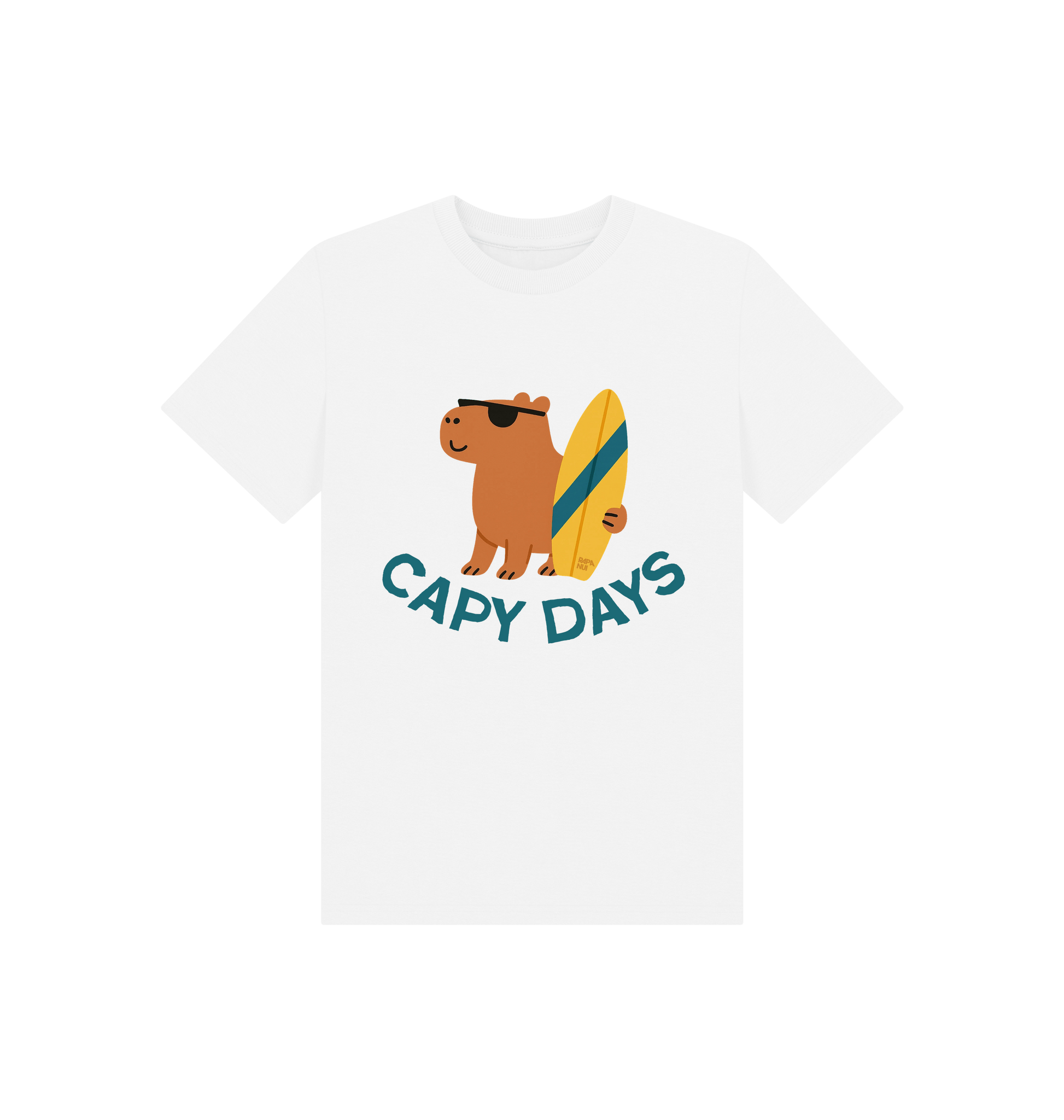 White Printed Kids T-Shirt Front