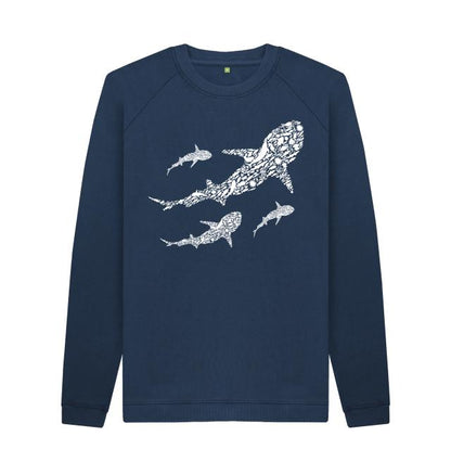 Navy Blue Printed Sweater