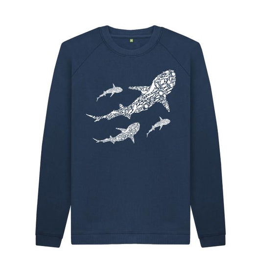 Navy Blue Printed Sweater