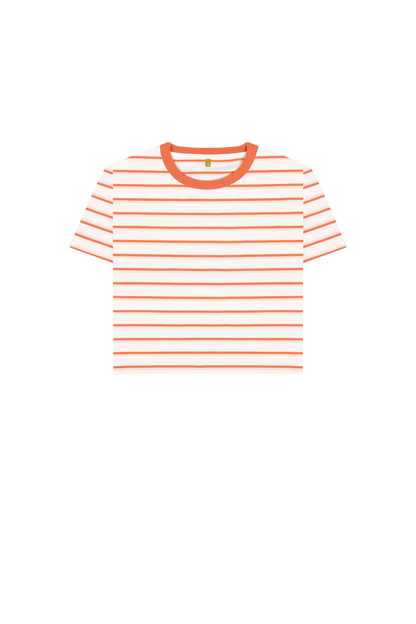 Coral Stripes Printed T-shirt