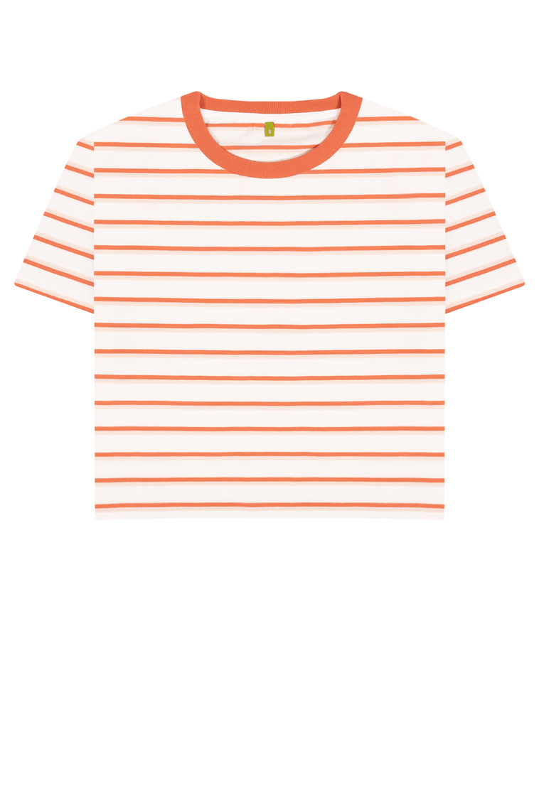 Coral Stripes Printed T-shirt