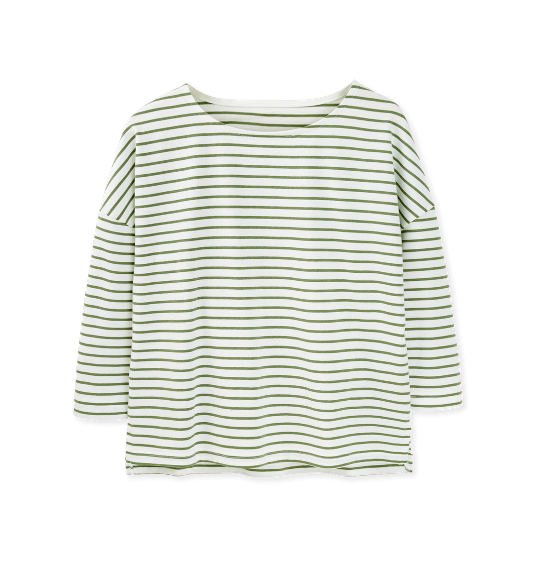 Sage Stripes Printed T-shirt Front