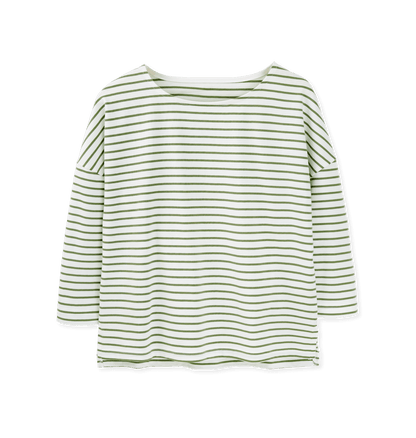 Sage Stripes Printed T-shirt Front