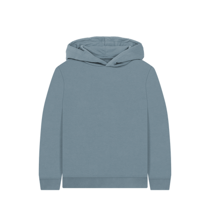 Stone Blue Printed Kids Hoodie Front
